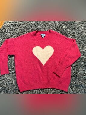 Women’s CeCe Pink Crewneck Sweater with White Heart